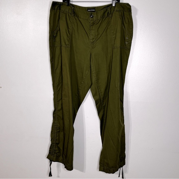Ashley Stewart Pants - Ashley Stewart Green Pants with Drawstring Hem Women 22